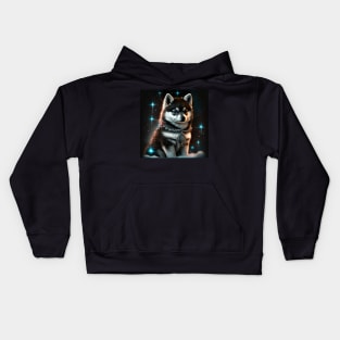 Shimmery Pomsky Kids Hoodie